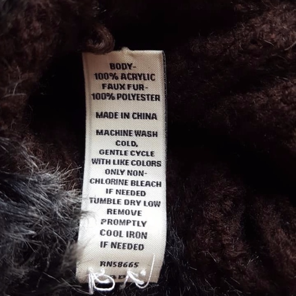 Hand Warmers Brown and Gray Faux Fur - Picture 5 of 5